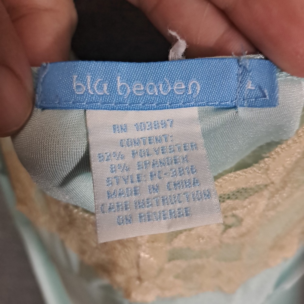 Vintage Y2K  Blue Heaven Cami Tank Top Blue Mesh Lace Fairy Grunge Medium Opaque - Picture 8 of 12